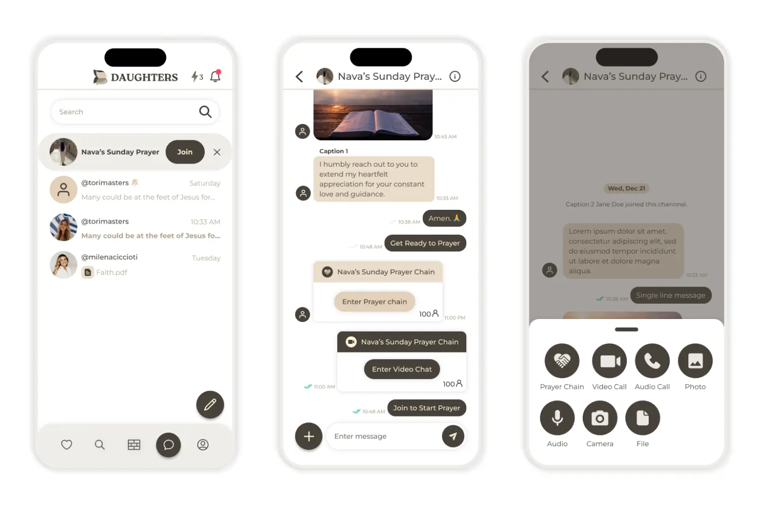 Daughters App Chat and Prayer Chain